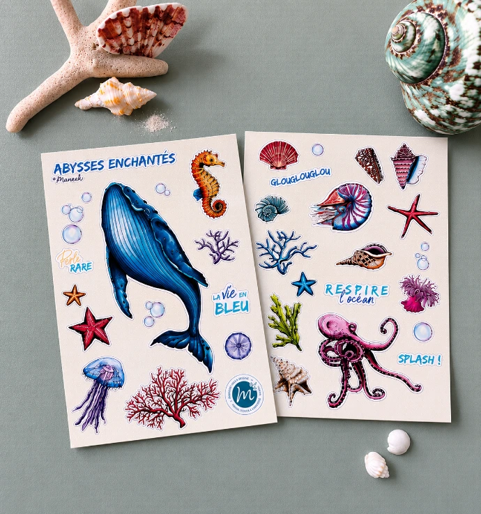 planche de stickers et stickers holographique