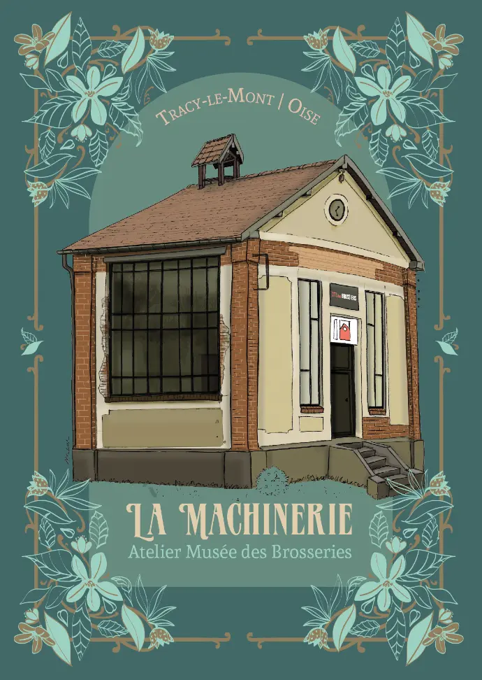Marich carte postale illustration la machinerie, Atelier des brosseries, Tracy le Mont, Oise