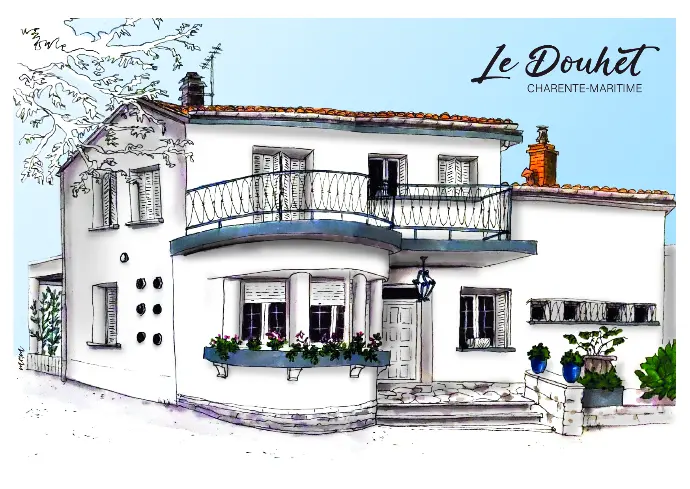 marich illustration carte postale Le Douhet