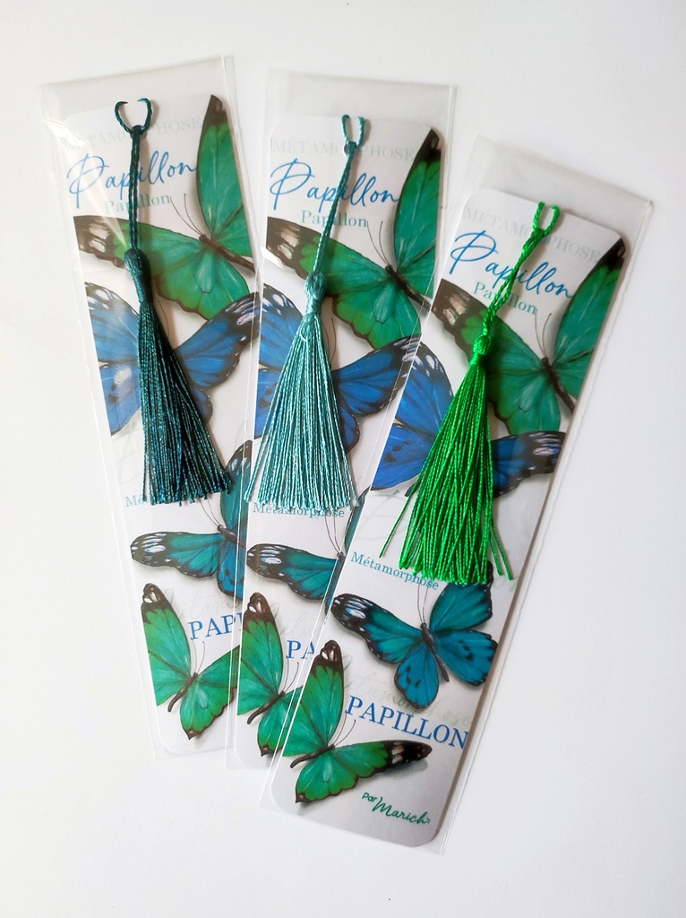 Marque pages ensemble Papillons bleus