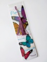 Marque pages Papillons multicolores pompon violine