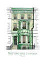 Marich Lot de 4 cartes postales A6 - thème Londres Notting Hill