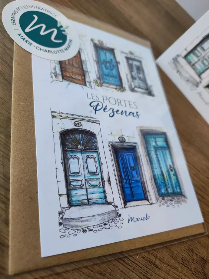 Marich A6 carte postale - Les portes de Pézenas (Hérault) recto