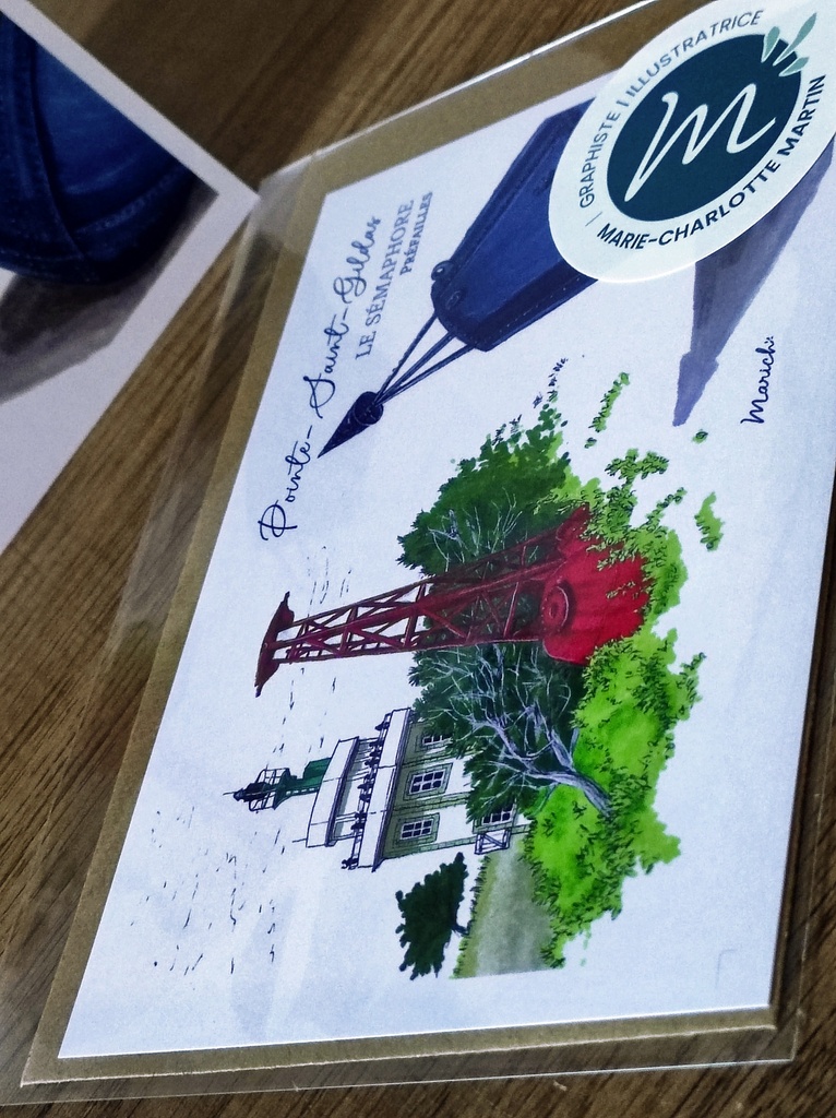 Marich A6 carte postale - Sémaphore - Pointe-Saint-Gildas - Préfailles verso