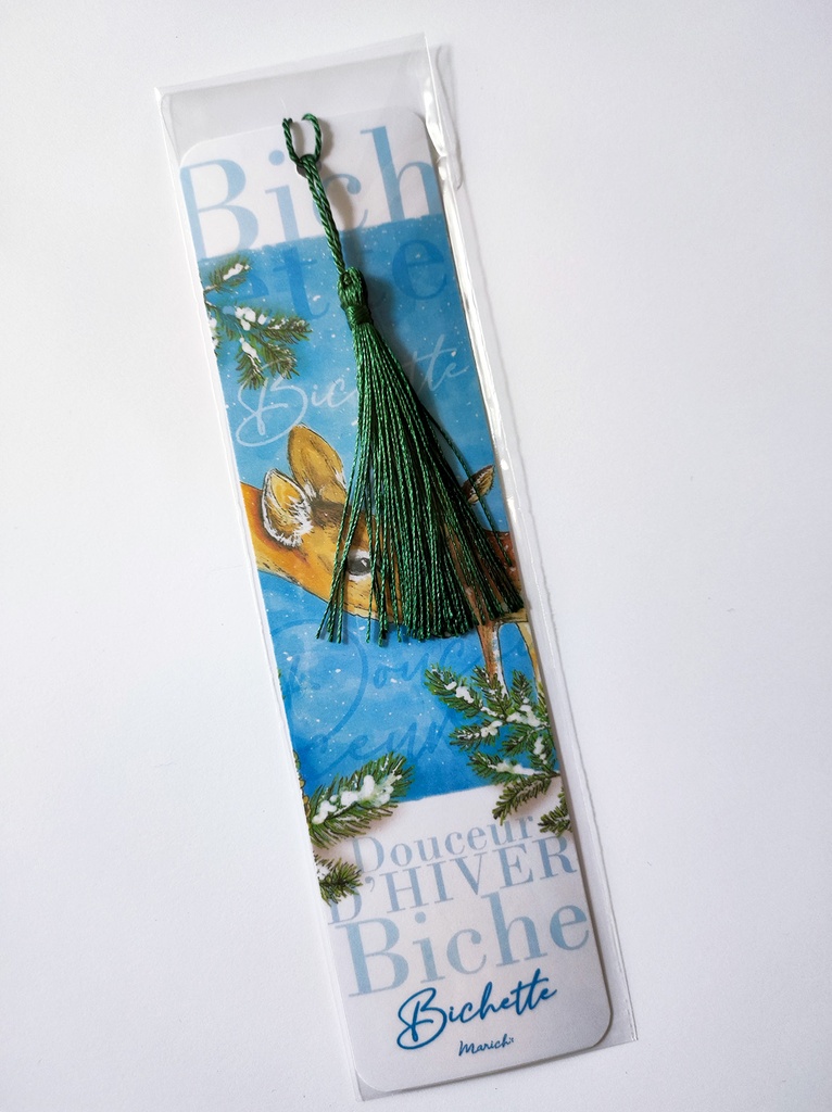 Marque pages Bichette douceur d'hiver (Vert émeraude)