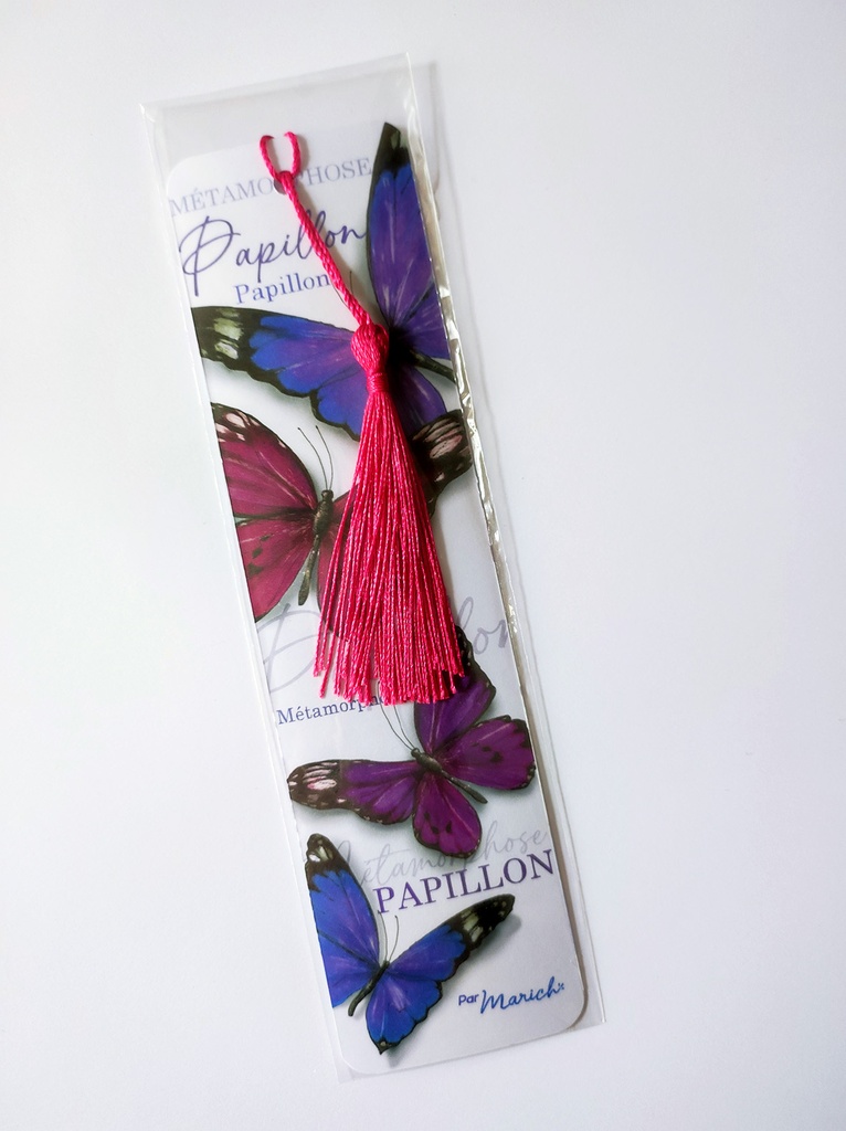 Marque pages Papillons violets (Rose)