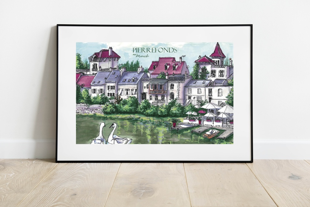 A4 Affiche - Pierrefonds - L'embarcadère - Oise