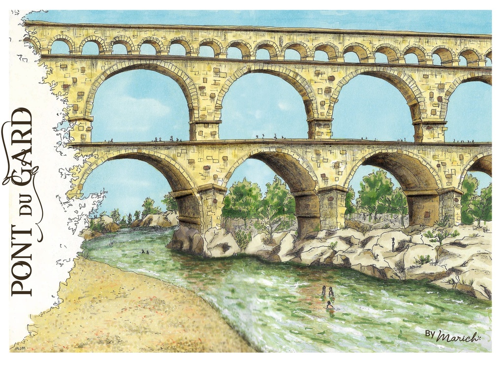 A6 carte postale - Pont du gard
