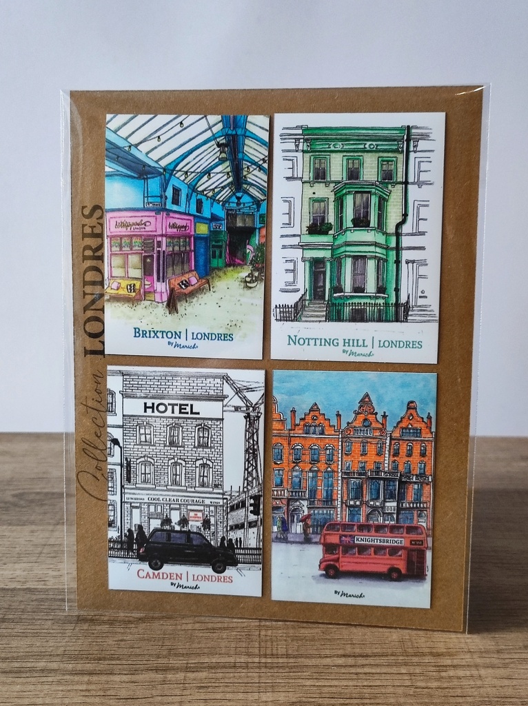 Lot de 4 Magnets - Thème Londres