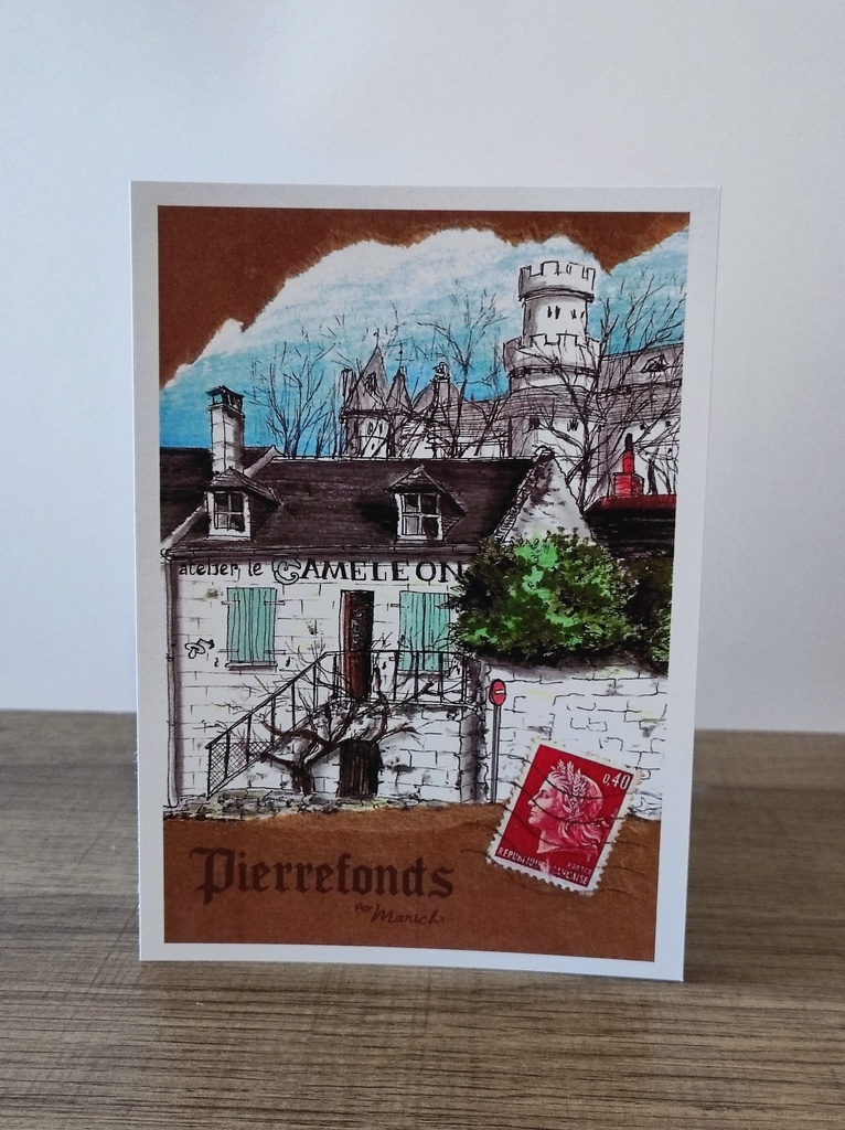 A6 carte postale - Atelier Caméléon - Pierrefonds - Oise