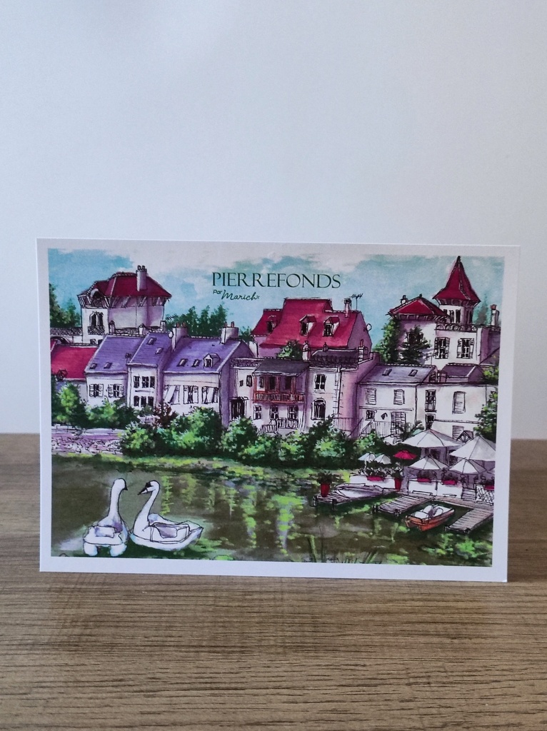 A6 carte postale - L'embarcadère - Pierrefonds - Oise