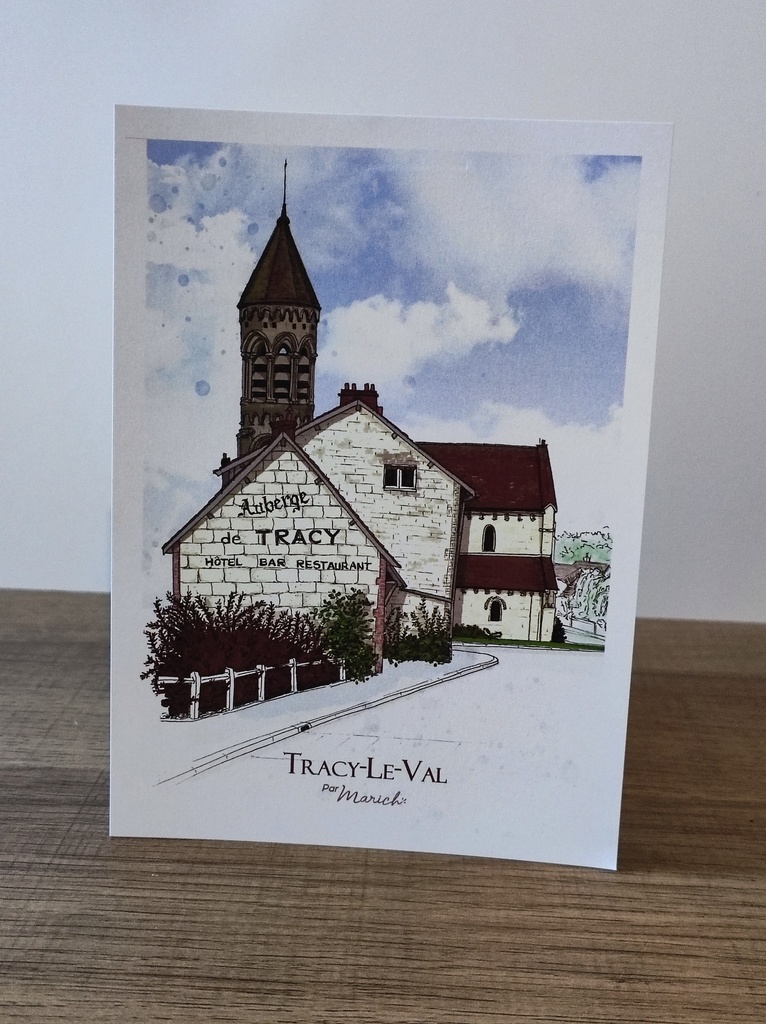 A6 carte postale - Ancienne auberge de Tracy-le-Val - Oise