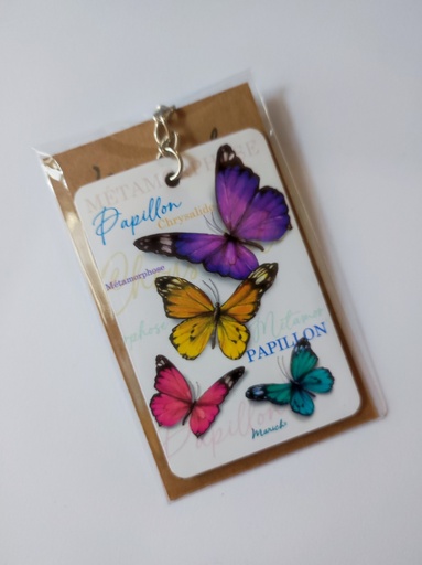 Porte-clés Papillons multicolores